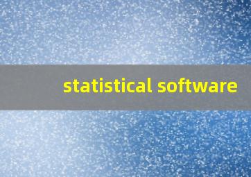 statistical software